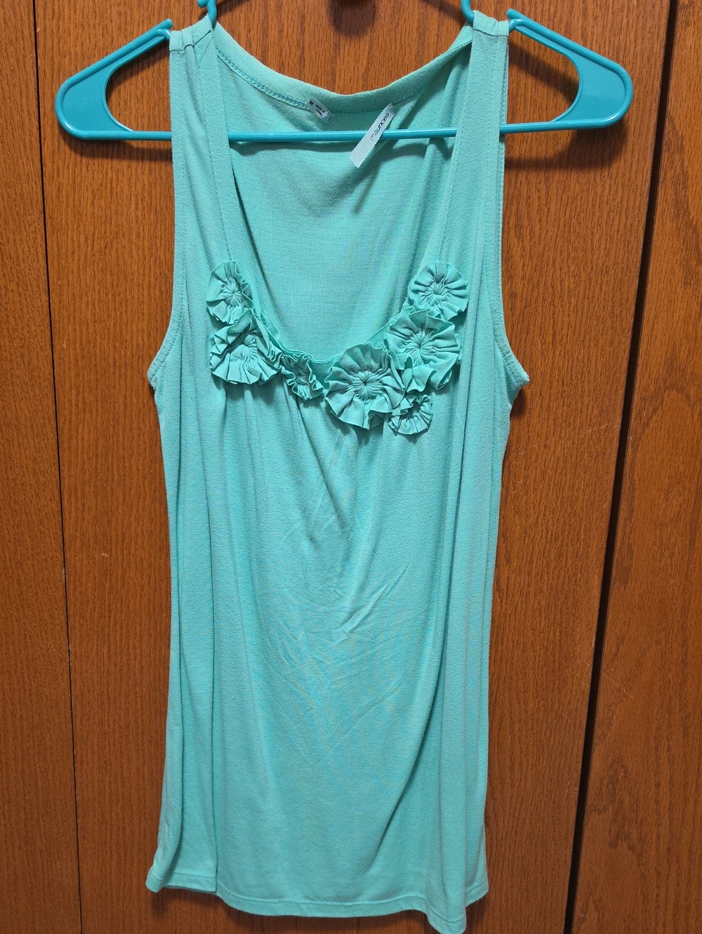 Maurices Aqua Floral-Rosette Tank Top